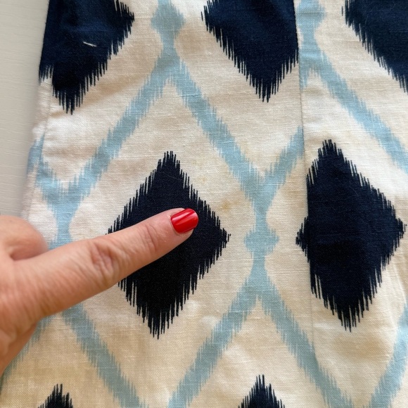 Talbots Petite Linen Blend Audrey Shift Dress Geometric 6P Vacation Nautical - Picture 9 of 10